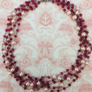 Springtime Pearl and Glass Bead Necklace
